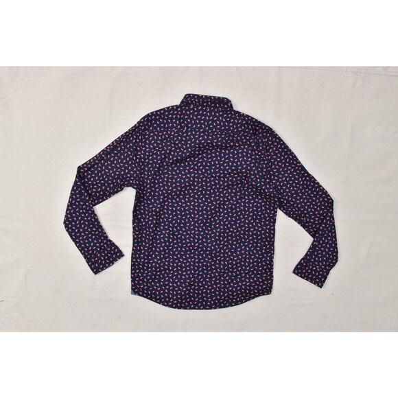 EXPRESS Slim Soft Wash Watermelon Print Button Down Shirt Size M Long Sleeve - Picture 2 of 8